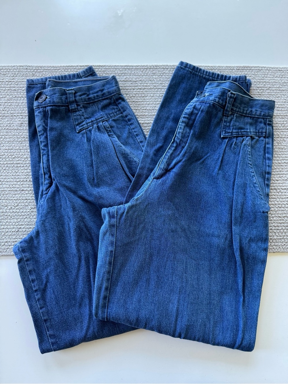 Set of 2 Vintage 80s 90s Cherokee High Waist Pleated Tapered Mom Jeans 10 (Vtg)